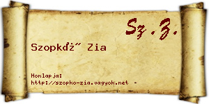 Szopkó Zia névjegykártya